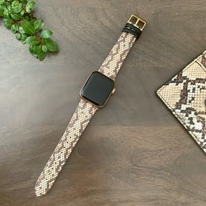 Snake Skin Pattern Leather Apple Watch Band